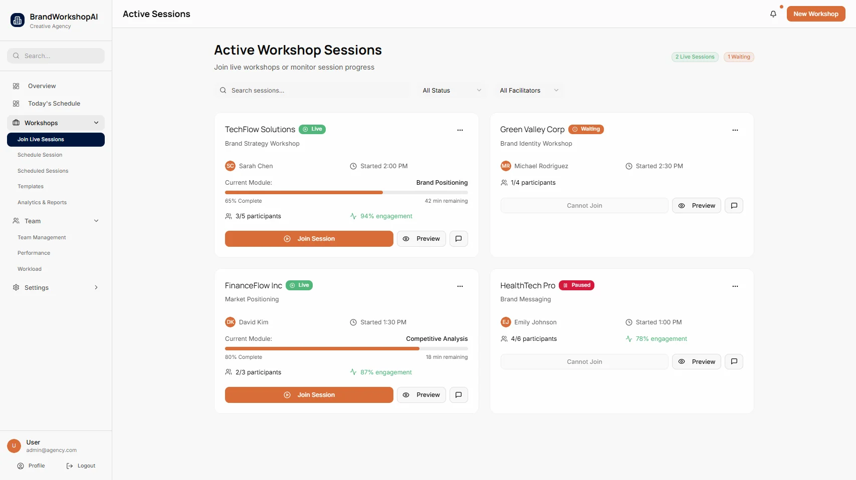 Live Workshop Sessions